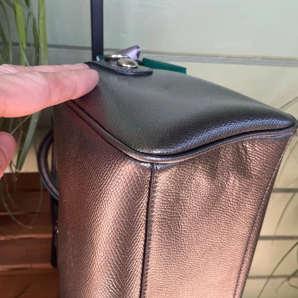 Coach Metallic Gray Boston Style Satchel Doctor Bag F56125 EUC - Picture 6 of 15